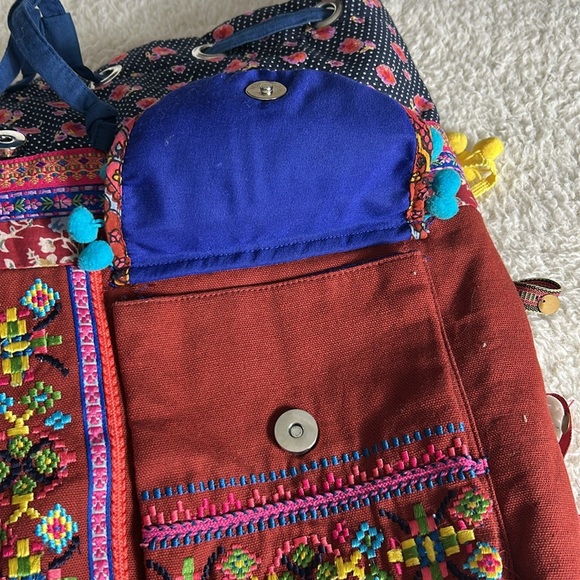 Ecote UO Patchwork Pom Pom Backpack main image 6